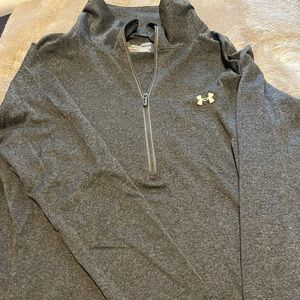 Gray Under Armor Quarter Zip Workout Top Size S